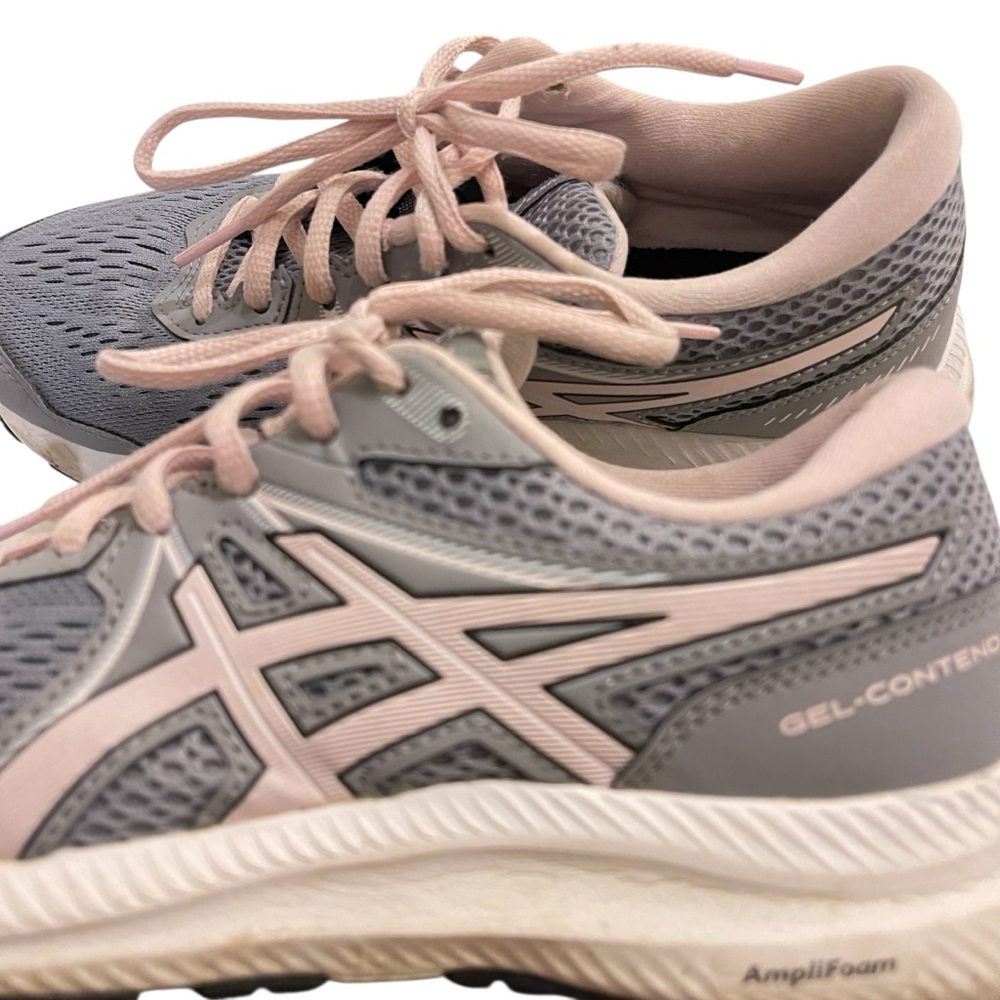 ASICS Gel Contend 7 Women's Sneakers in Gray and Pink Running Shoes - Picture 2 of 8